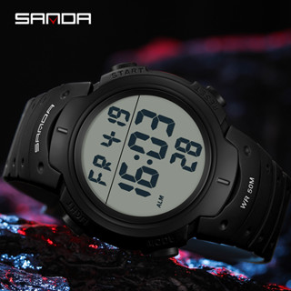 Sanda 269 มาใหม่ นาฬิกาข้อมือดิจิทัล สายซิลิคอน จับเวลา โหมดปลุก นับถอยหลัง แนวสปอร์ต แฟชั่นสําหรับผู้ชาย 2023