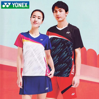 Yonex เสื้อกีฬาแบดมินตัน เทนนิส แขนสั้น แบบแห้งเร็ว สําหรับผู้ชายและผู้หญิง