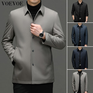 Voevoe เสื้อแจ็กเก็ตลําลอง สไตล์นักธุรกิจ สําหรับผู้สูงอายุ วัยกลางคน