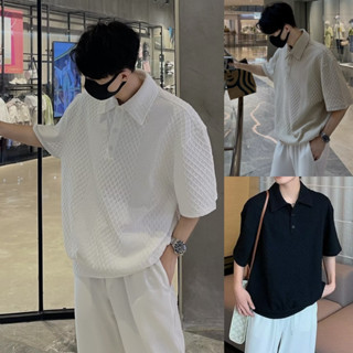 【3 สี M-3XL】เสื้อโปโล คอปก แขนสั้น ติดกระดุม เสื้อเชิ้ตผู้ชาย คอปกโปโล ลําลอง สไตล์เรียบง่าย เกาหลี เสื้อโปโล