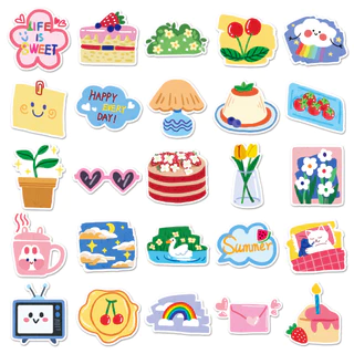 50 ชิ้น Ins สไตล์ Super น่ารักสติกเกอร์สติกเกอร์กันน้ํา DIY สําหรับโทรศัพท์แล็ปท็อปรถสติกเกอร์ Creative Home Decal