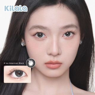 Kilala คอนแทคเลนส์ราย 6เดือน สีดำ  Milk Wine black Ice American black (1 คู่) คอนแทคเลนส์สายตาสั้น สีดําธรรมชาติ