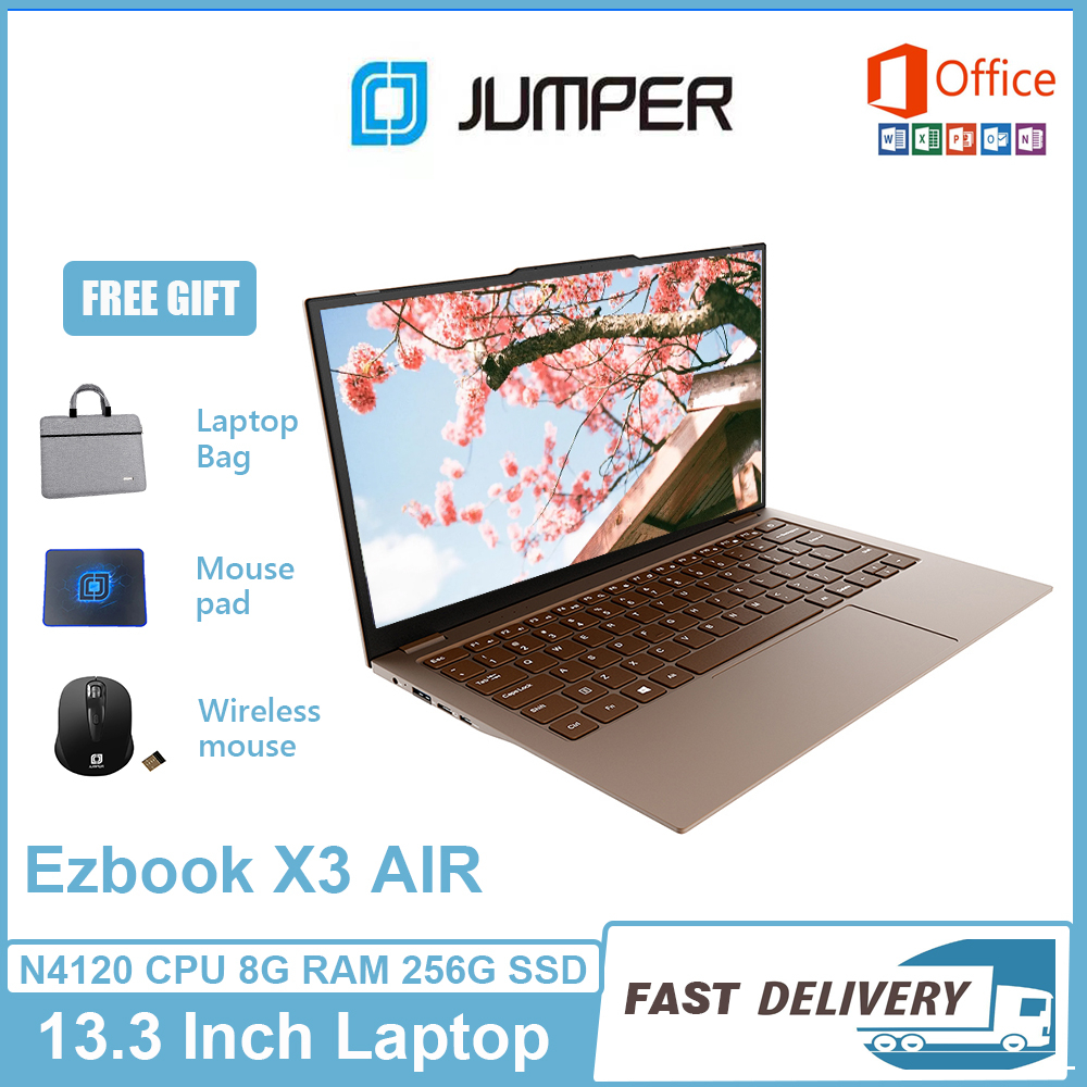 【Express Delivery Gift Set】Jumper New Ezbook X3 Air 13.3 inch Laptop Notebook 256GB SSD 8GB RAM Window 11 MS Office Install Thai Keyboard