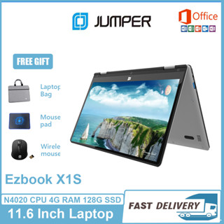 【Express Delivery Thai Keyboard】Jumper Brand New Ezbook X1S 11.6 inch Filp Laptop 360 Rotation 4GB RAM 128GB SSD Windows 11 with MS Office Install Intel Celeron N4020