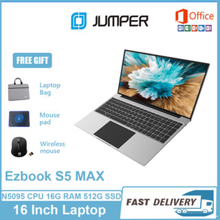 【Thai Keyboard】Jumper Brand New Ezbook S5 MAX 16 Inch Laptop 16GB RAM 512GB ROM Intel Jasper Lake N5095 Windows 11 Home with MS Office Install