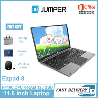 【 Thai Keyboard】Jumper Brand New Ezpad 8 10.1 inch 2 in 1 Laptop Tablet Touchscreen 128GB SSD 4GB RAM Window 11 MS Office Install with Keyboard Intel Celeron N3350