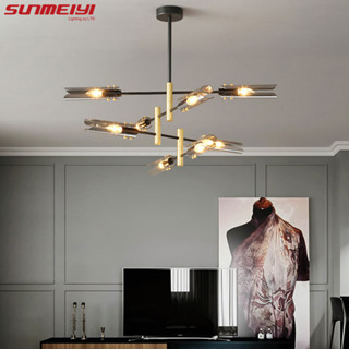 Sunmeiyi โคมไฟ LED E14 สีเทาควันบุหรี่ สไตล์วินเทจ สําหรับแขวนตกแต่งร้านอาหาร ห้องครัว ห้องรับประทานอาหาร