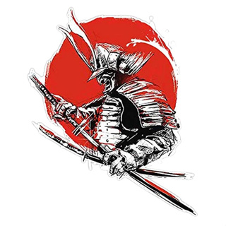 สติกเกอร์ ลายอนิเมะ Samurai Warrior กันน้ํา 5 นิ้ว สําหรับติดตกแต่งหมวกกันน็อค รถจักรยานยนต์ ATV รถบรรทุก สกูตเตอร์วิบาก