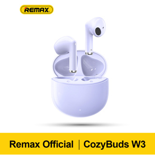 Remax CozyBuds W3 หูฟังบลูทูธ Bluetooth 5.3 หูฟังสเตอริโอในหูแบบครึ่งตัวหูฟังไร้สาย Bluetooth Gaming หูฟังพร้อมกล่องชาร์จ