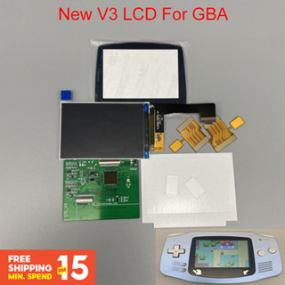 ⭐⭐⭐หน้าจอ LCD ไฮไลท์ ของแท้ ขนาด V3 สําหรับ GBA Brightness IPS LCD Warm light Screen For GBA Cut-free shell No welding Screen