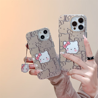 เคสโทรศัพท์มือถือ TPU แบบนิ่ม ลาย Hello Kitty ชุบเงิน สําหรับ iphone 14 Pro Max 13 Pro Max 12 Pro Max