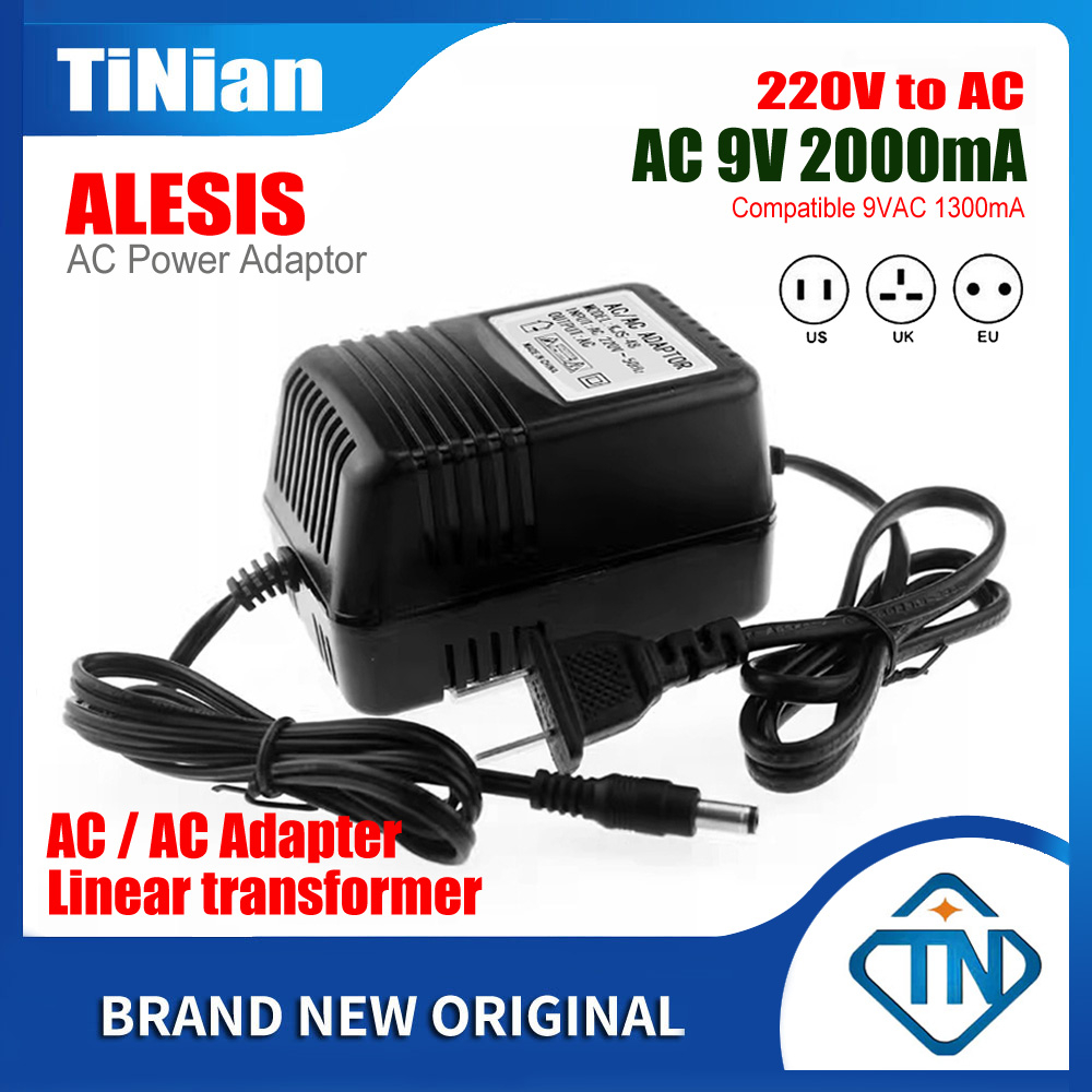 220V to AC Adaptor 9VAC 2000mA (9V 1300mA) สําหรับ ALESIS DM8 Trigger I/O M-EQ230 DEQ230D P3 AC9-08B