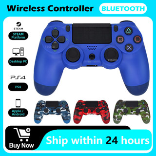 จอยสติ๊กควบคุม PS4 บลูทูธไร้สาย สําหรับ Sony PlayStation 4 Pro Slim Joypad Game Console Joypad PC IOS Android