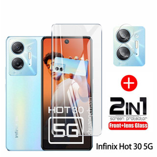 Infinix Hot 30 5G กระจกนิรภัย 2in1 ตัวป้องกันหน้าจอ HD และฟิล์มกันรอยเลนส์กล้อง