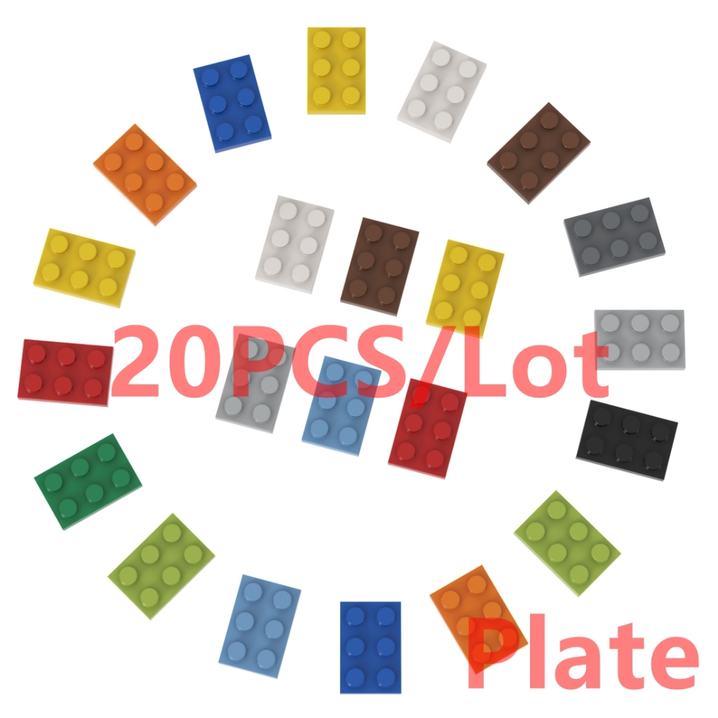 บล็อคตัวต่อ รูปจุด 2x3 จุด 12 สี ของเล่นเสริมการเรียนรู้เด็ก DIY 20 ชิ้น เข้าได้กับ 3021