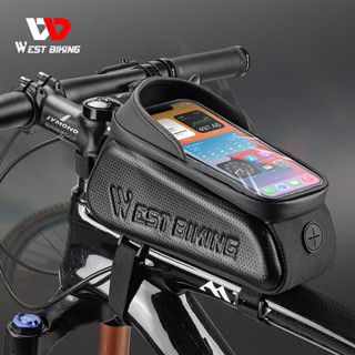 WEST BIKING กระเป๋าใส่โทรศัพท์มือถือ TPU 3 ช่อง หน้าจอสัมผัส กันน้ํา ความไวสูง อุปกรณ์เสริม สําหรับรถจักรยาน