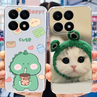 เคสโทรศัพท์ซิลิโคน TPU แบบนิ่ม ลายไดโนเสาร์ และแมวน่ารัก สําหรับ Honor X8a CRT-LX1 X8 4G TFY-LX1 X8a X 8 8a 4G 2022