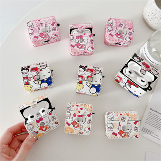 เคสหูฟังหนัง ลายการ์ตูน Hello kitty Kuromi Cinnamoroll Snoopy Mickey สําหรับ Airpods 1 2 3 pro pro2 Airpods pro2 pro 3 2 1