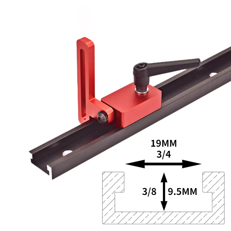 Miter Track Stop T-Slot T-Tracks Stop Chute Locator Aluminium Alloy Backing Connector for Woodworking Guide Rail Table Saw DIY