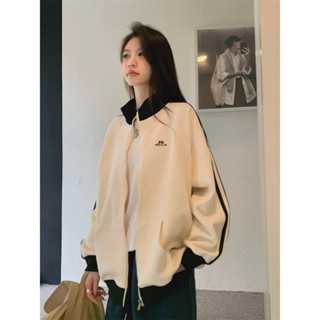 Casual American Vintage Top Oversize Baseball Long Sleeve Jacket