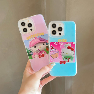 เคสโทรศัพท์มือถือ TPU พิมพ์ลายการ์ตูนแมว สองด้าน สําหรับ iPhone 14 Pro max 13 Pro max