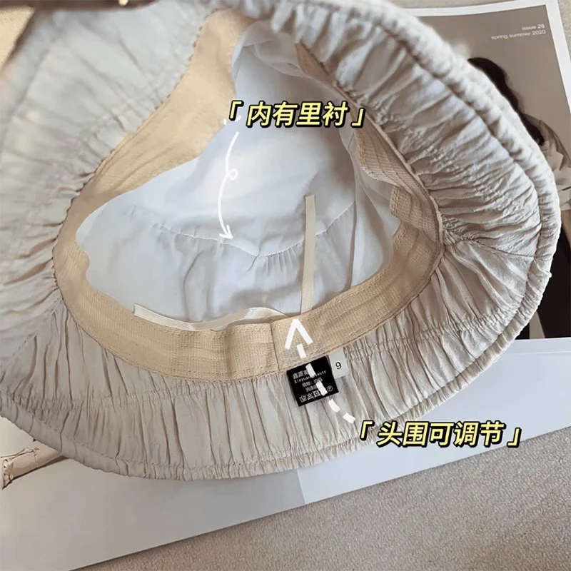 หมวกบักเก็ตกันแดด แต่งจับจีบ สำหรับผู้หญิง thumbnail 7