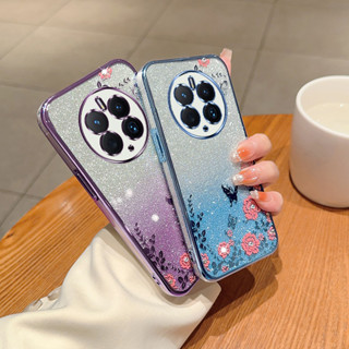 เคสโทรศัพท์มือถือแบบนิ่ม ไล่โทนสี กระพริบ หรูหรา สําหรับ Huawei Mate 50 40 30 Pro