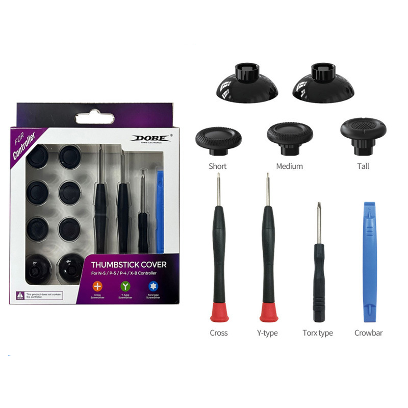DOBE ฝาครอบปุ่มกด พร้อมชุดเครื่องมือซ่อมแซม สําหรับ PS5 / Xbox Series X|S / PS4 / Switch PRO