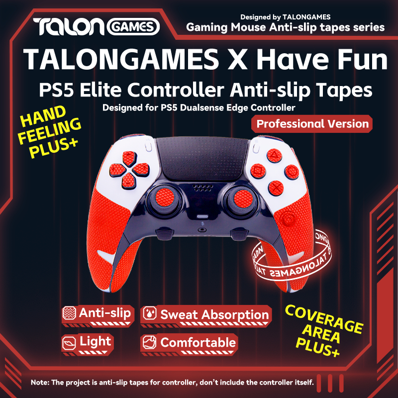 Talongames Pro Version Controller Grip Tape เข้ากันได้กับ Playstation 5 DualSense Edge Game Handle