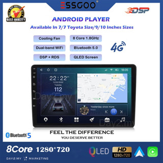 ⚡Ts10 เครื่องเล่น Android⚡ Essgoo เครื่องเล่นแอปเปิ้ลไร้สาย 4G 7 9 10 นิ้ว TS10 Android Auto 4+64 DSP RDS