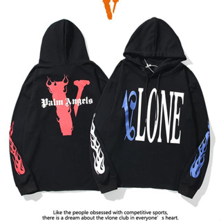 Vlone เสื้อฮู้ด ผ้าฝ้าย พิมพ์ลาย มีสไตล์ สําหรับทุกเพศ