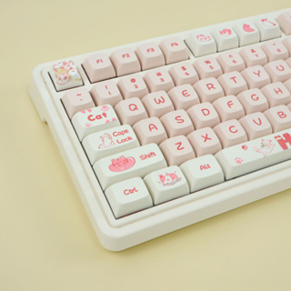 ปุ่มกดคีย์บอร์ด ลายแมวพีช PBT XDA ย้อมสี เข้าได้กับสวิตช์ Cherry Gateron MX