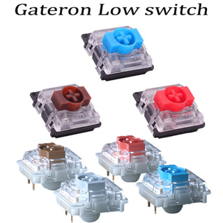 Gateron สวิตช์โปรไฟล์ต่ํา 3Pin บางพิเศษ สีแดง ฟ้า น้ําตาล สําหรับ Air75 Nuphy Air60 K1 K3 K7 KS27 KS33 10 ชิ้น