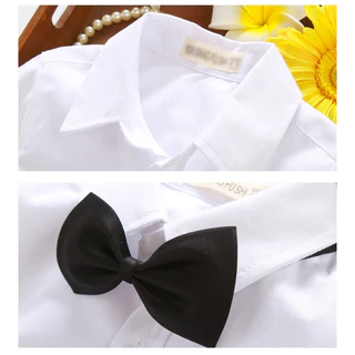 [แถมโบว์หูกระต่าย ฟรี!]เสื้อเชิ๊ตเด็ก แขนสั้น เสื้อเด็ก เชิ๊ตเด็กใน