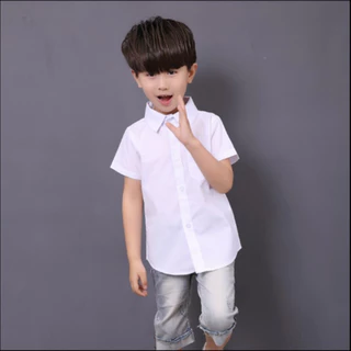 [แถมโบว์หูกระต่าย ฟรี!]เสื้อเชิ๊ตเด็ก แขนสั้น เสื้อเด็ก เชิ๊ตเด็กใน