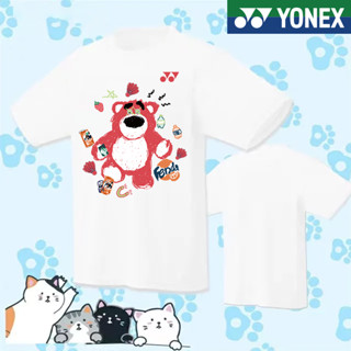 Yonex 2023 ใหม่ yy เสื้อแบดมินตัน "Stitch" Co-Brand Cultural Shirt สําหรับผู้ชาย ผู้หญิง ฝึกซ้อม แห้งเร็ว เสื้อยืดแขนสั้น แห้งเร็ว ปิงปอง เสื้อยืดเทนนิส