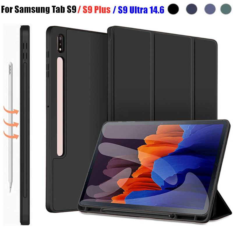 เคสแท็บเล็ตอัจฉริยะ พร้อมช่องใส่ปากกา สําหรับ Samsung Tab S9 Plus 12.4 Case 2023 Galaxy Tab S9 11 S9 Ultra 14.6 2023