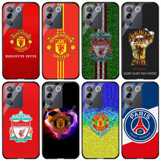 มาใหม่ เคสโทรศัพท์มือถือ ลายทีมฟุตบอล Manchester United Barcelona Liverpool Chelsea Arsenal Juventus Bayern สําหรับ Vivo V27 V27e V25 5g V25e