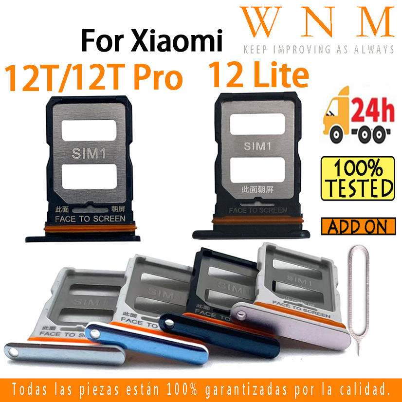ถาดใส่ซิมสําหรับ Xiaomi Mi 12 Lite 12T Pro SD Card และซิมการ์ดถาดใส่ช่องใส่การ์ด Reader SD Slot Adapter Replacement Part