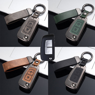 เคสกุญแจรีโมทรถยนต์ หนังสังกะสีอัลลอย ป้องกันรอยขีดข่วน สําหรับ Nissan fold Key Almera Grand Livina