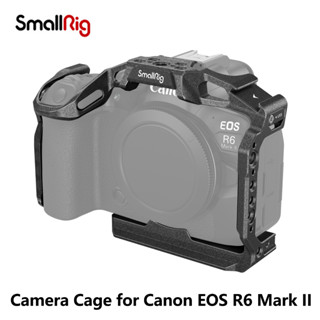 Smallrig กรงกล้อง "Black Mamba" สําหรับ Canon EOS R6 Mark II พร้อมจุดยึดหลายจุด สําหรับที่จับไมโครโฟน LED