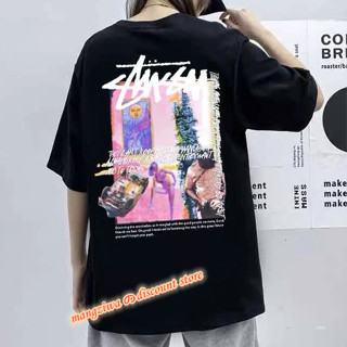 Stussy เสื้อยืดแขนสั้น โอเวอร์ไซซ์ สําหรับทุกเพศ