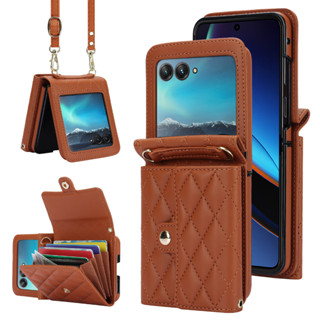 เคสโทรศัพท์มือถือหนัง ลาย Dermatoglyph พร้อมกระเป๋าใส่บัตร และสายคล้อง สําหรับ Motorola Moto Razr 40 Ultra