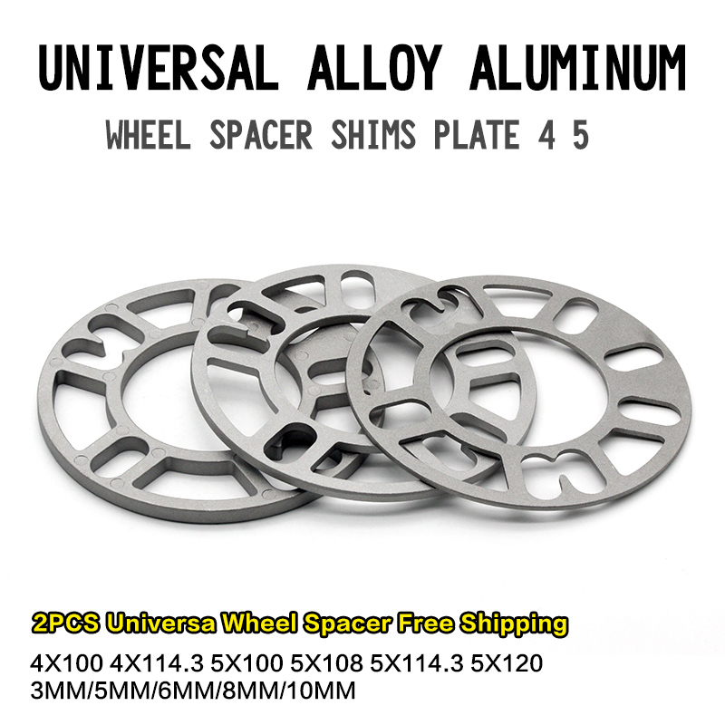 2 ชิ้น Universal อลูมิเนียม 8 มม.10 มม.ล้อ Spacer Shims แผ่น 4 5127 สําหรับ 4x98 4x100 4x108 4x114.6