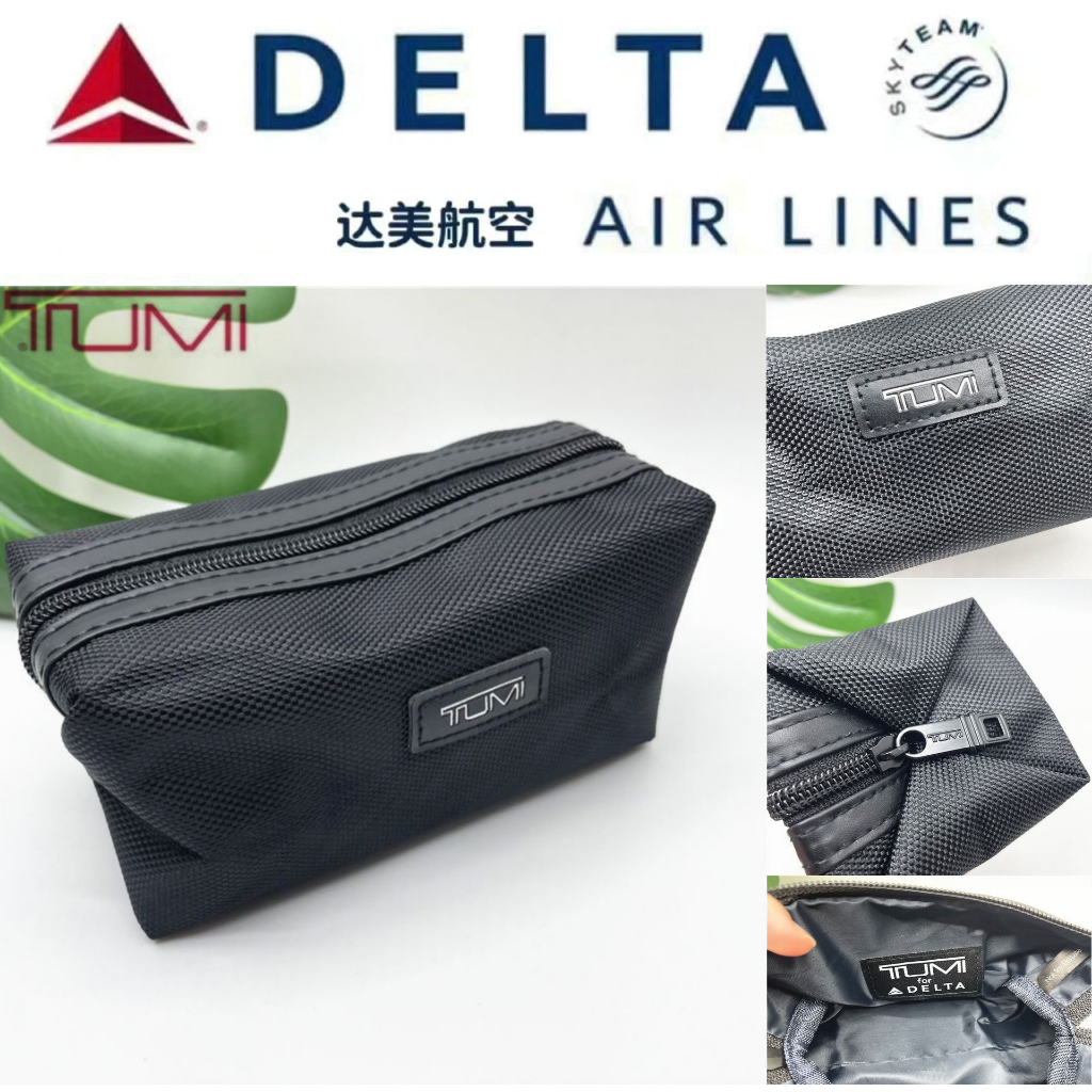 Tumi Delta Airlines กระเป๋าจัดเก็บสายไฟ สายชาร์จ อเนกประสงค์ สําหรับเดินทาง cosmetic bag travel
