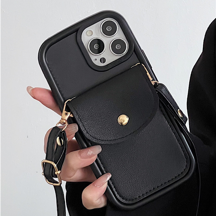 เคสโทรศัพท์มือถือหนัง กันกระแทก พร้อมสายคล้อง หรูหรา สําหรับ iPhone 14 14 Pro 13 Pro Max 12 11 Pro X XR XS Max