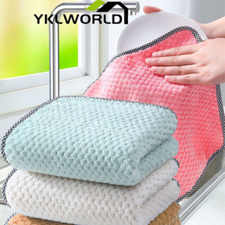 Yklworld [1บาท]  ผ้าขนหนูเช็ดจาน ผ้าเช็ดทำความสะอาดอเนกประสงค์ ผ้าเช็ดโต๊ะ ผ้าเช็ดจาน ผ้าเช็ดมือ เช็ดก้ได้ซับก้ดี แห้งก้ไวคุ้มสุดๆ ครัว เศษผ้า ปราศจากน้ํามัน หนา ทําความสะอาดโต๊ะ ผ้าเช็ดจาน ดูดซับน้ํา แผ่นใยขัด