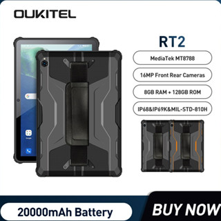 Oukitel RT2 Robuuste Tablet 10.1 &amp;quot;Fhd + 20000Mah 8Gb + 128Gb Android 12 Tabletten 16MP Camera 33W Lading Pad