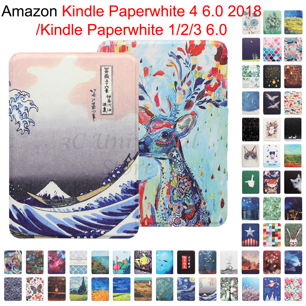 ภาพวาดแฟชั่น Ereader Basic E-book สําหรับ All-New 6.0 "Canle Paperwhite 1/2/3 4 5th/6th/7th 6.0 E-book Flip Cover Kindle Paperwhite 1 2 3 4 6.0 EY21 E-Reader กรณี