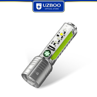 Uzboo พวงกุญแจไฟฉายไฟฟ้า อเนกประสงค์ ขนาดเล็ก ชาร์จ USB 6 โหมด สําหรับตั้งแคมป์ เดินป่า กลางแจ้ง